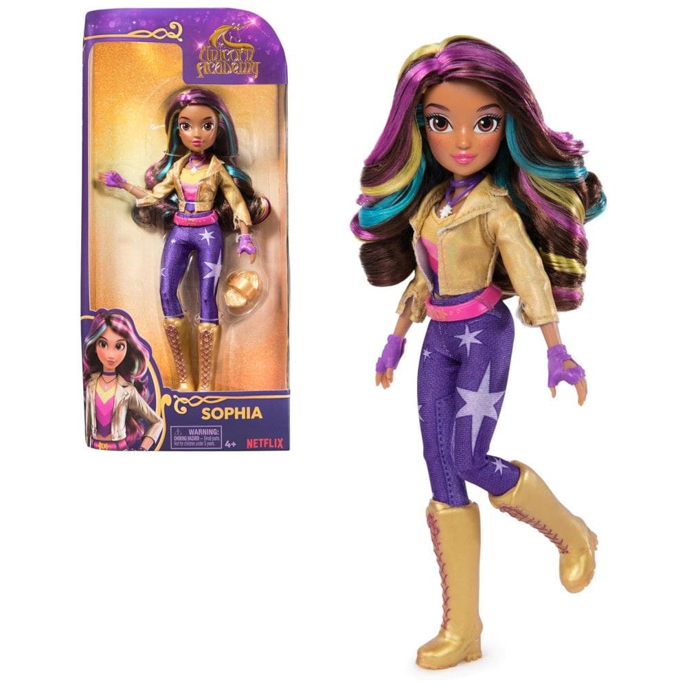 Boneca Sophia de 24 cm com 6 Acessórios de Moda, Ferramenta de Modelagem e Cabelo com Listras de Arco-Íris para Crianças de 4 Anos ou Mais