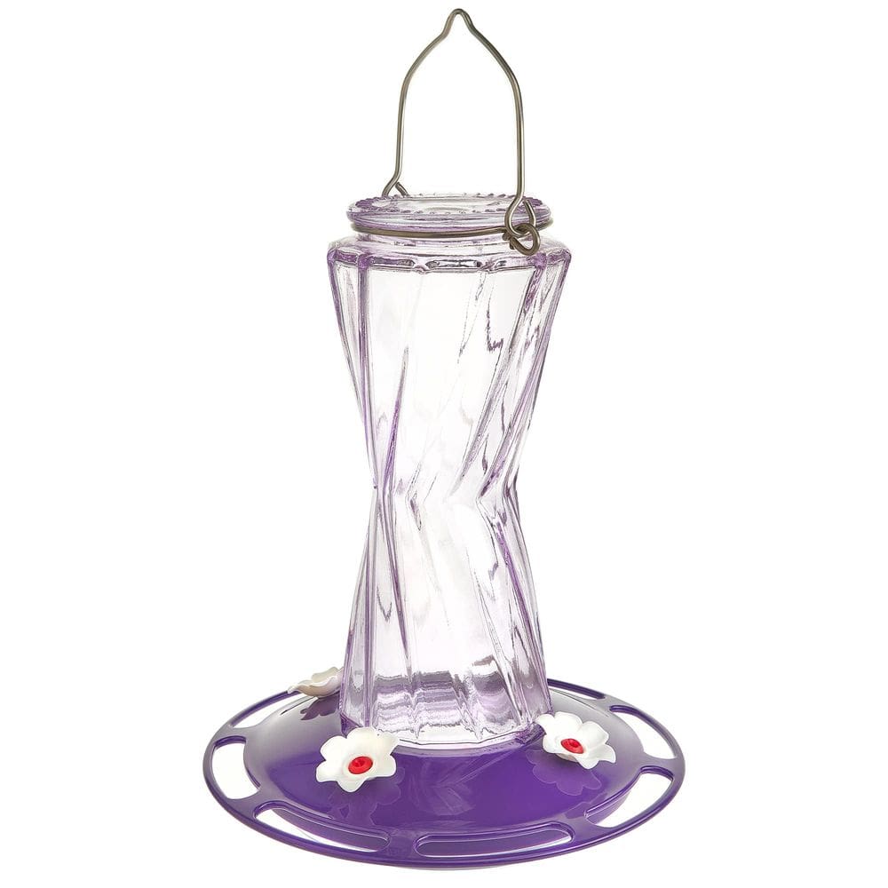 Alimentador de beija-flores More Birds Purple Glass 4 portas 600ml