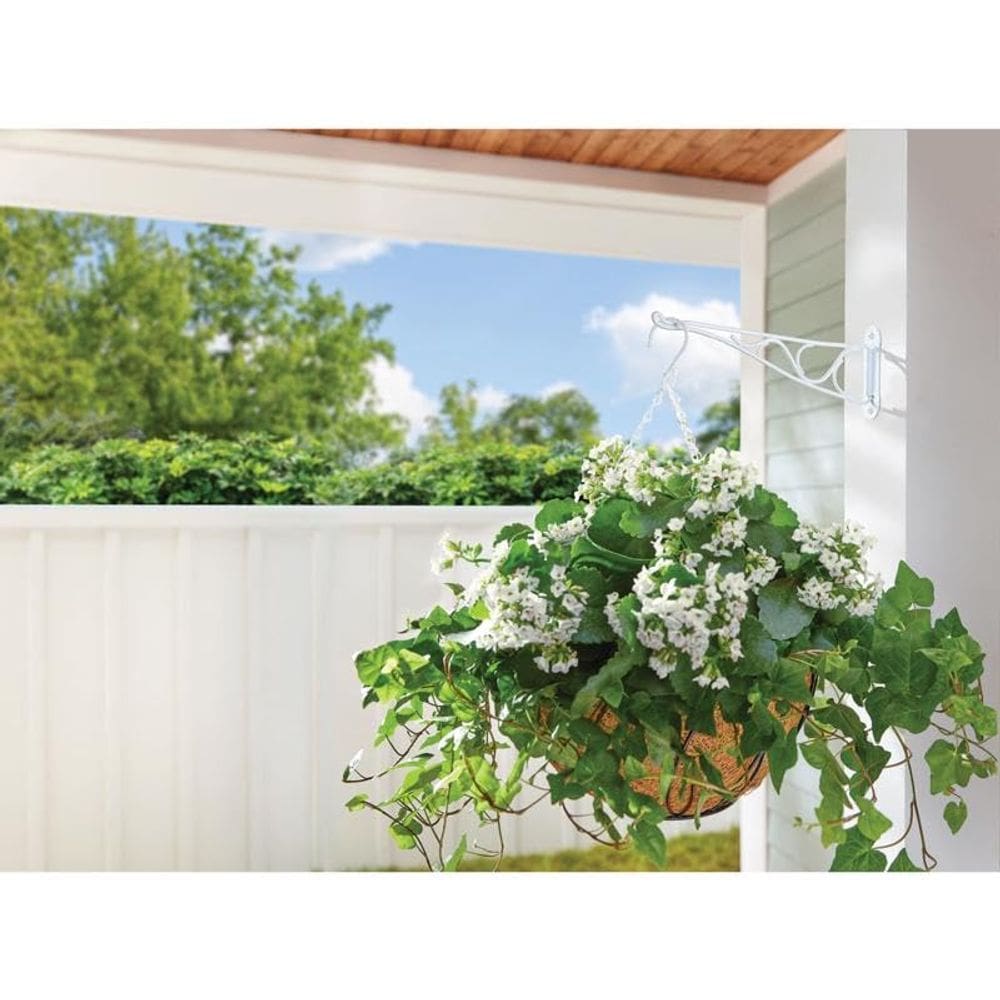 Plant Hook LIVING ACCENTS 25 cm H White Steel Swivel