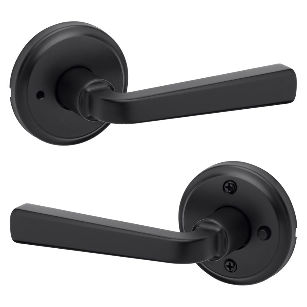 Maçaneta de porta Kwikset Trafford Privacy Lock preta fosca