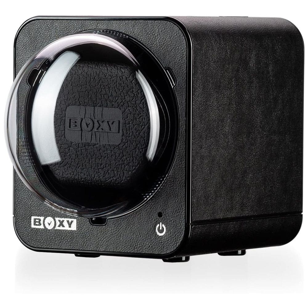 Caixa, Estojo Rotativo Automático para Relógios, 1 Lugar, ABEST BOXY Fancy Brick, Preto