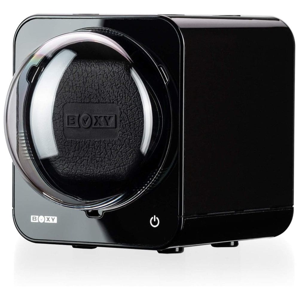 Caixa, Estojo Rotativo Automático para Relógios, 1 Lugar, ABEST BOXY Fancy Brick, Preto