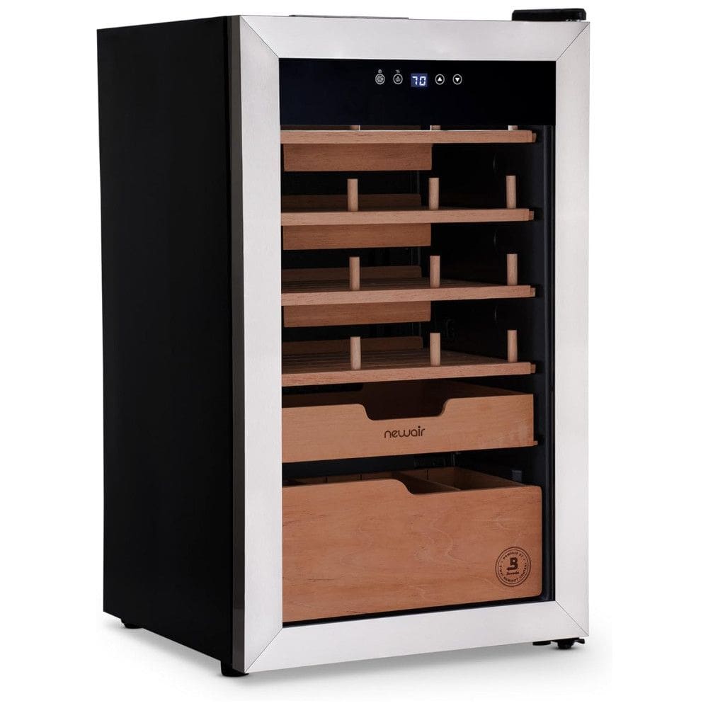 Umidor para Charutos Elétrico com Capacidade para 500 Charutos, Prateleiras de Cedro Espanhol e Controle de Temperatura, 110V, Newair