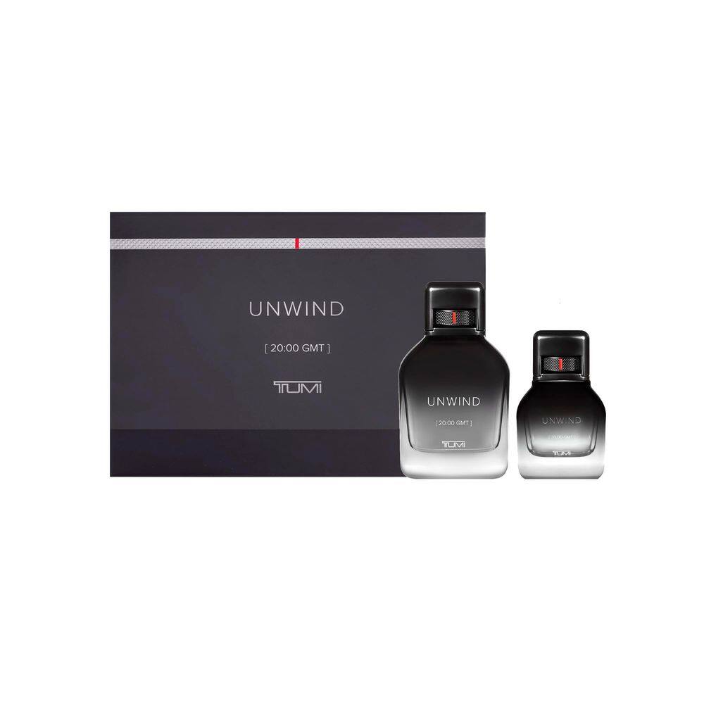 Conjunto de presentes de perfume TUMI UNWIND [20:00 GMT] para homens de 100 ml e 30 ml