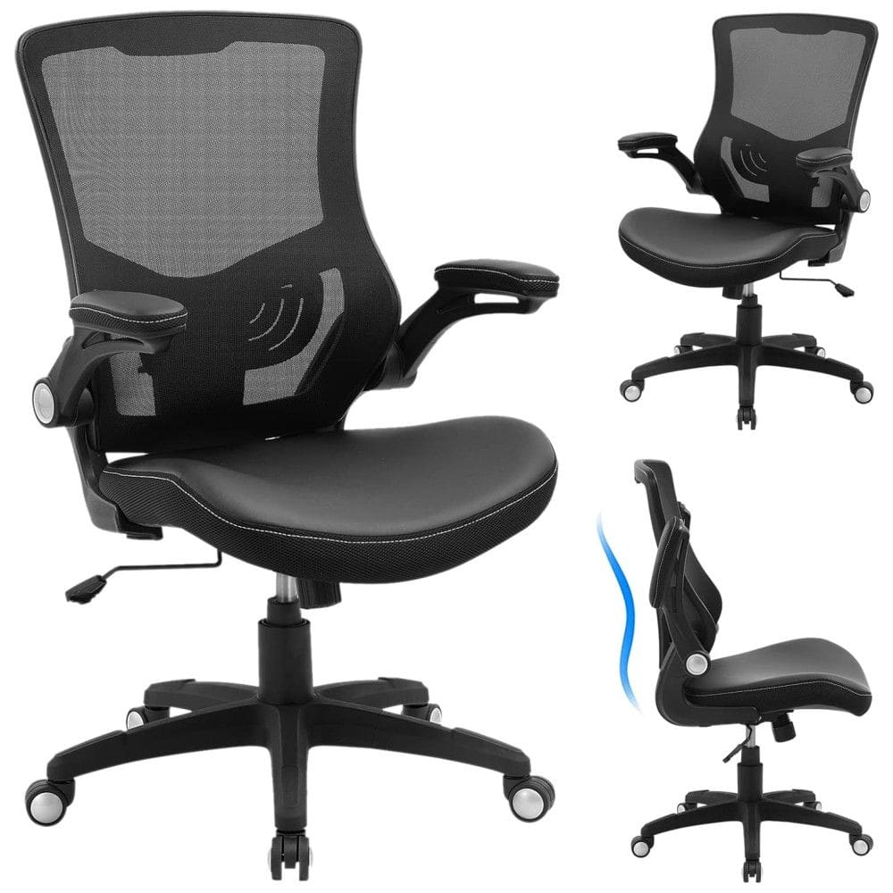 Cadeira de Escritório Ergonômica Giratória com Encosto Médio, X XISHE, Preto