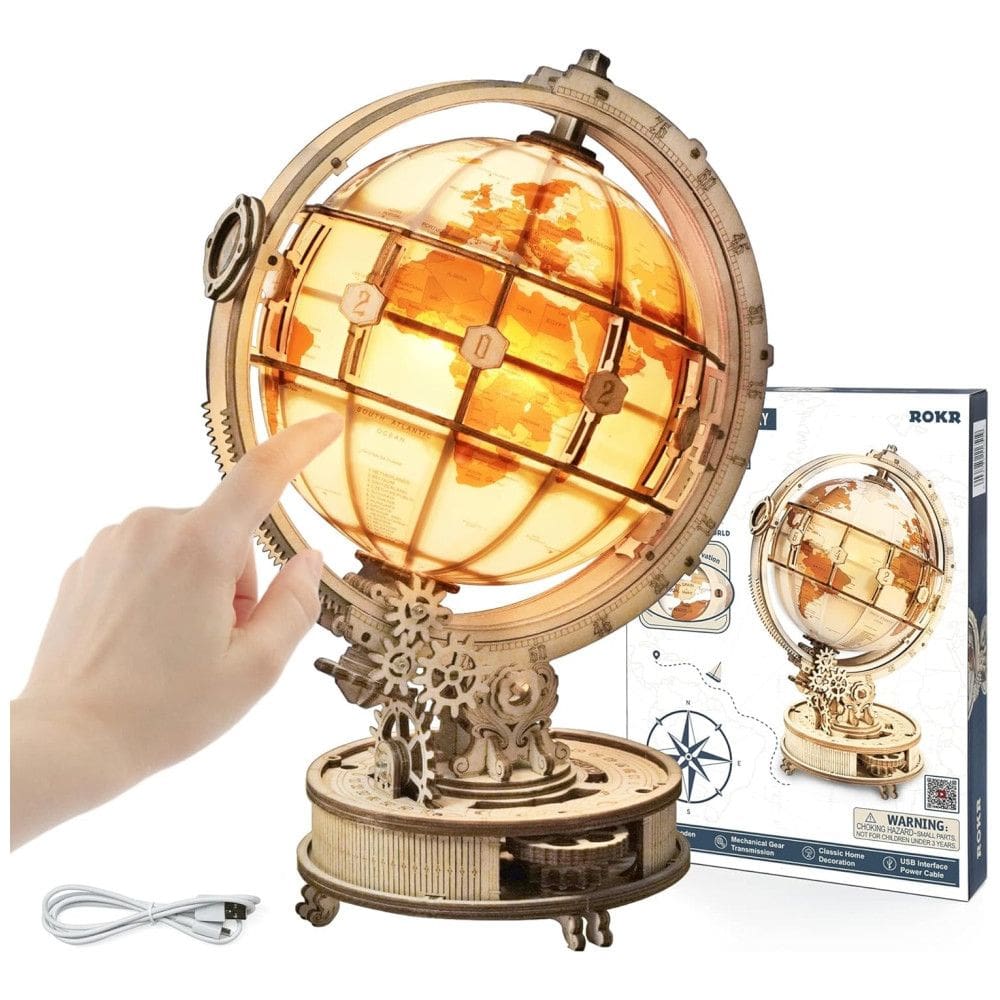 ROKR Quebra Cabeças 3D Globo com Luz Led para Crianças e Adultos, 180 Peças