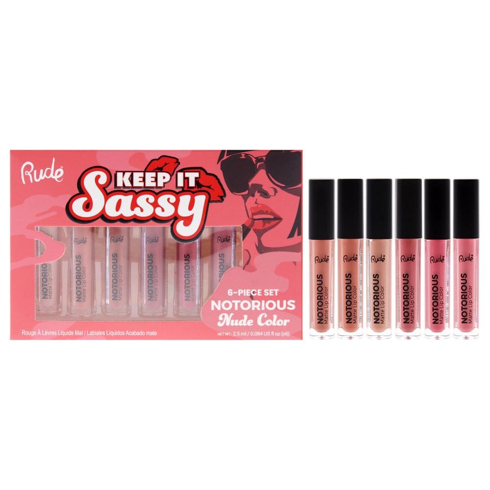 Conjunto de maquiagem Rude Cosmetics Keep it Sassy Notorious Nude 6 unidades