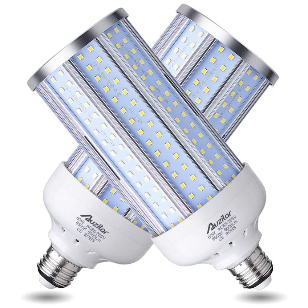 Lâmpada LED 500W 6000 Lumens 6500K Branca com Base E26, E27, 2 Unidades, AUZILAR, Branco