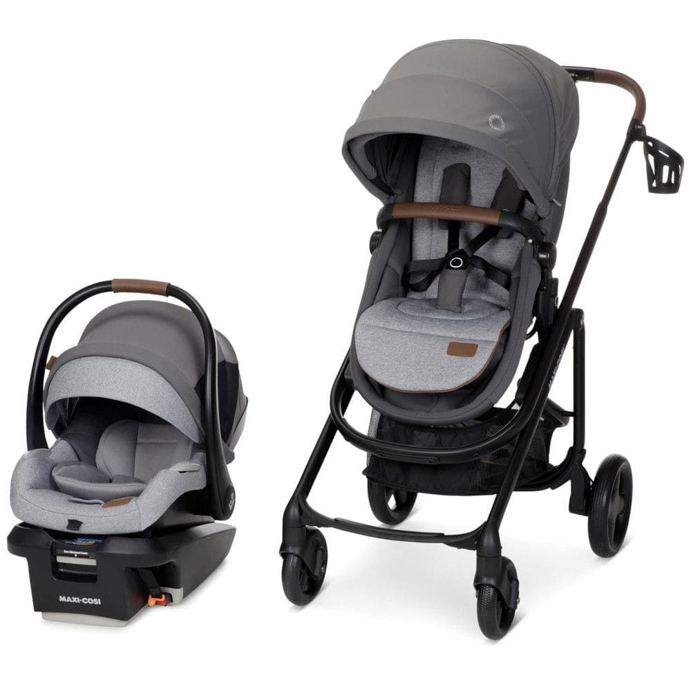 Carrinho de Bebê Travel System com Ventilação Embutida e Viseira Retrátil na Capota, Maxi-Cosi Tayla, Cinza