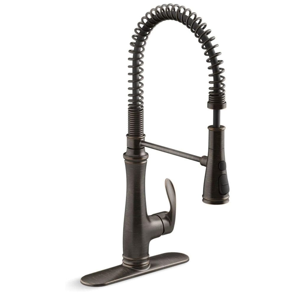 Torneira Cozinha Semi Profissional com Pulverizador Pull Down de 3 Funções, KOHLER K-29106-2BZ Bellera, Bronze Lubbed-Óleo