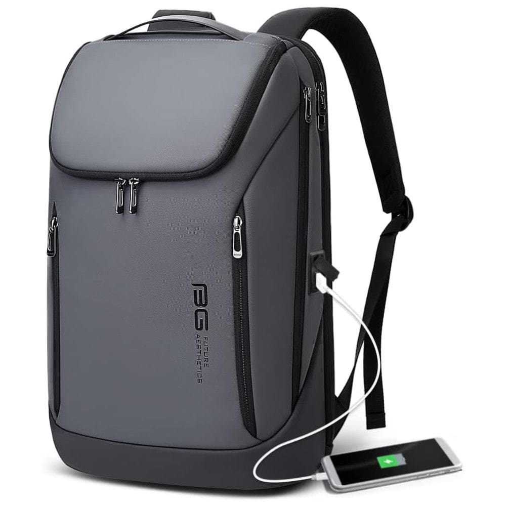 Mochila para Laptop com Porta Carregador USB, BANGE, Cinza