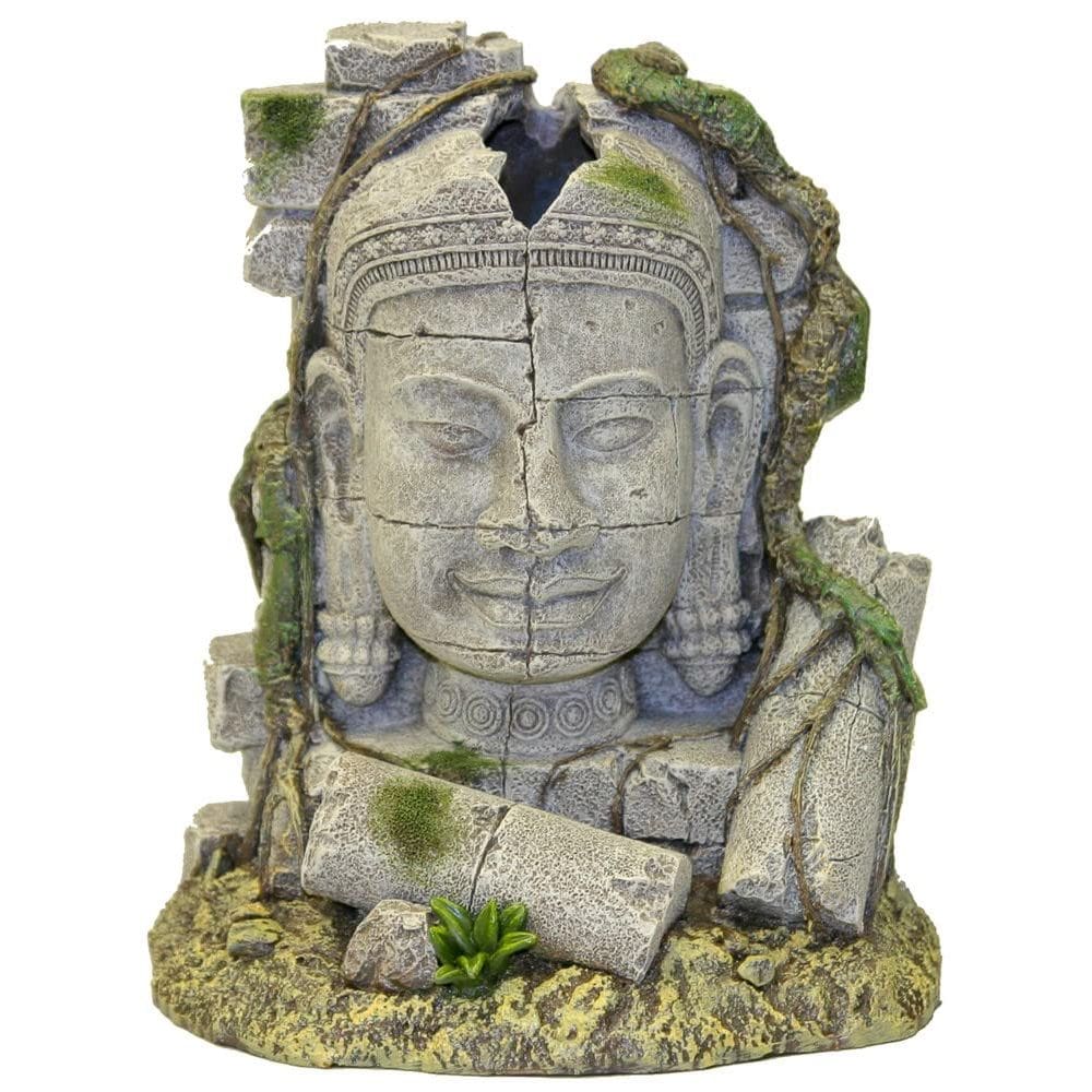 Ornamento de aquário Blue Ribbon Ancient Stone Head Ruin