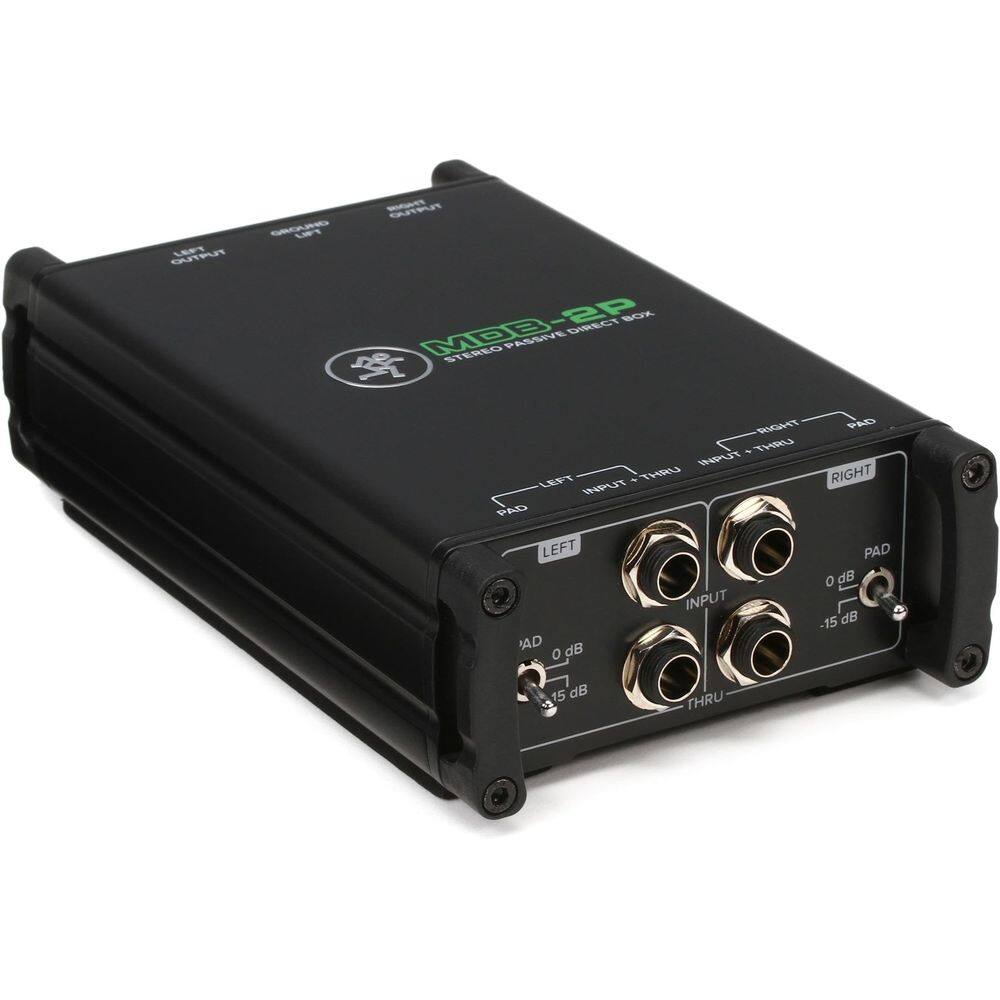 Caixa direta passiva estéreo Mackie MDB-2P com pads de -15dB