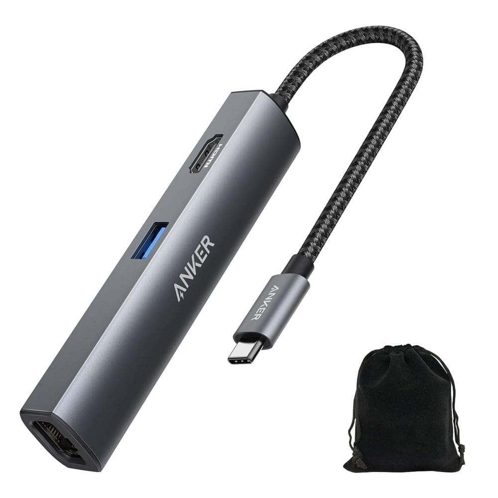 Adaptador de hub USB C Anker PowerExpand+ 5 em 1 com 4K HDMI