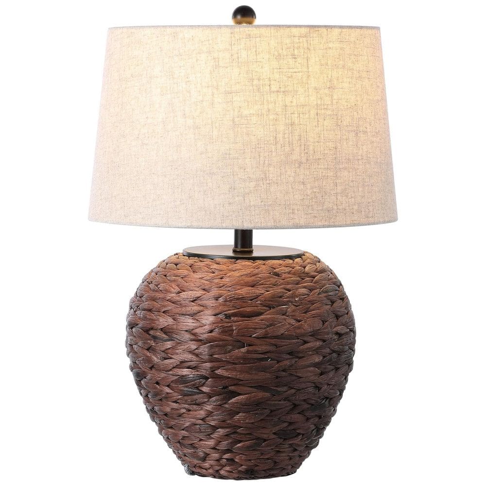 Abajur Luminária de Mesa, Estilo Fazenda com 62 cm de Altura para Quarto, Sala de Estar e Escritório, 110V, JONATHAN Y, Marrom