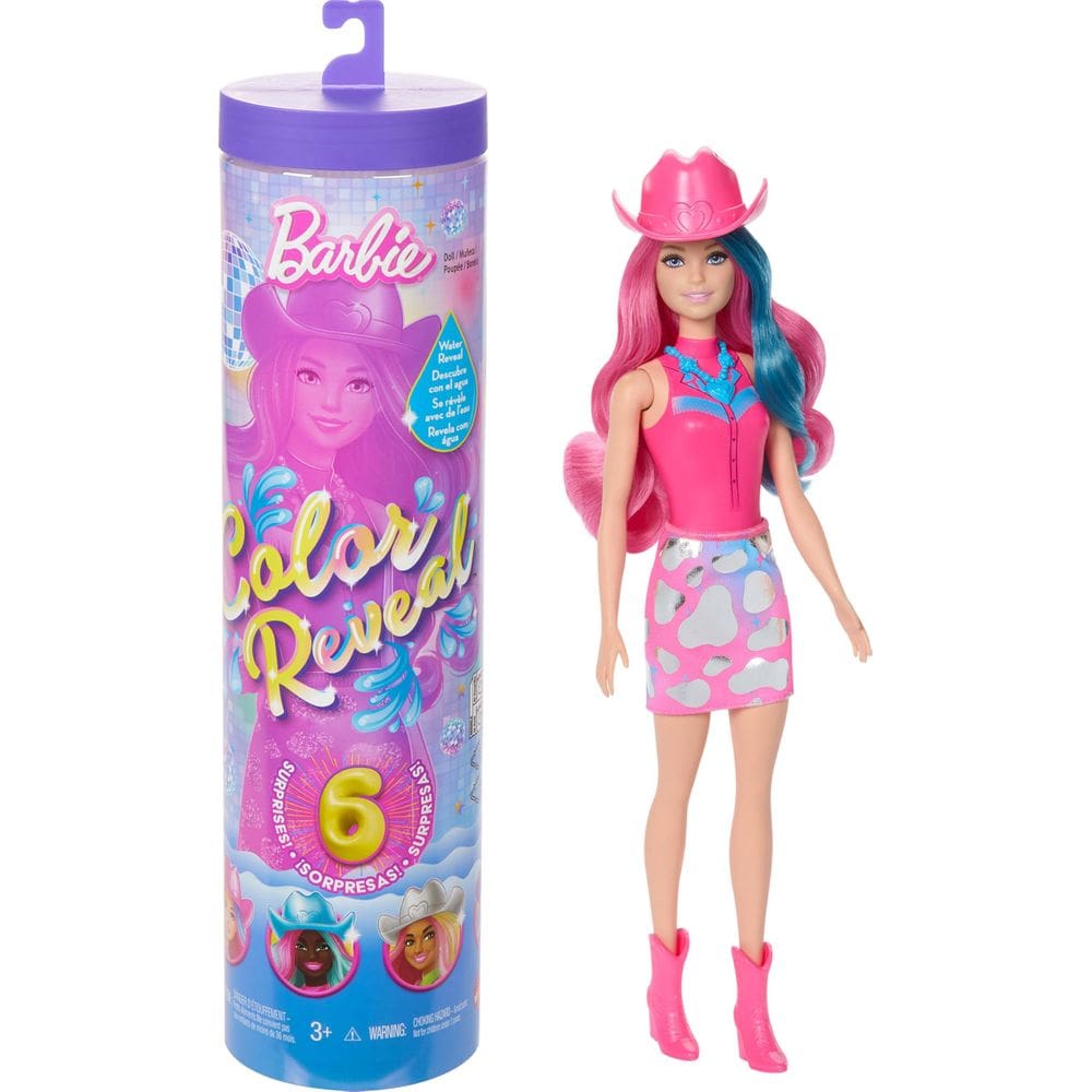 Boneca moderna Barbie Color Reveal com 6 surpresas Disco Star
