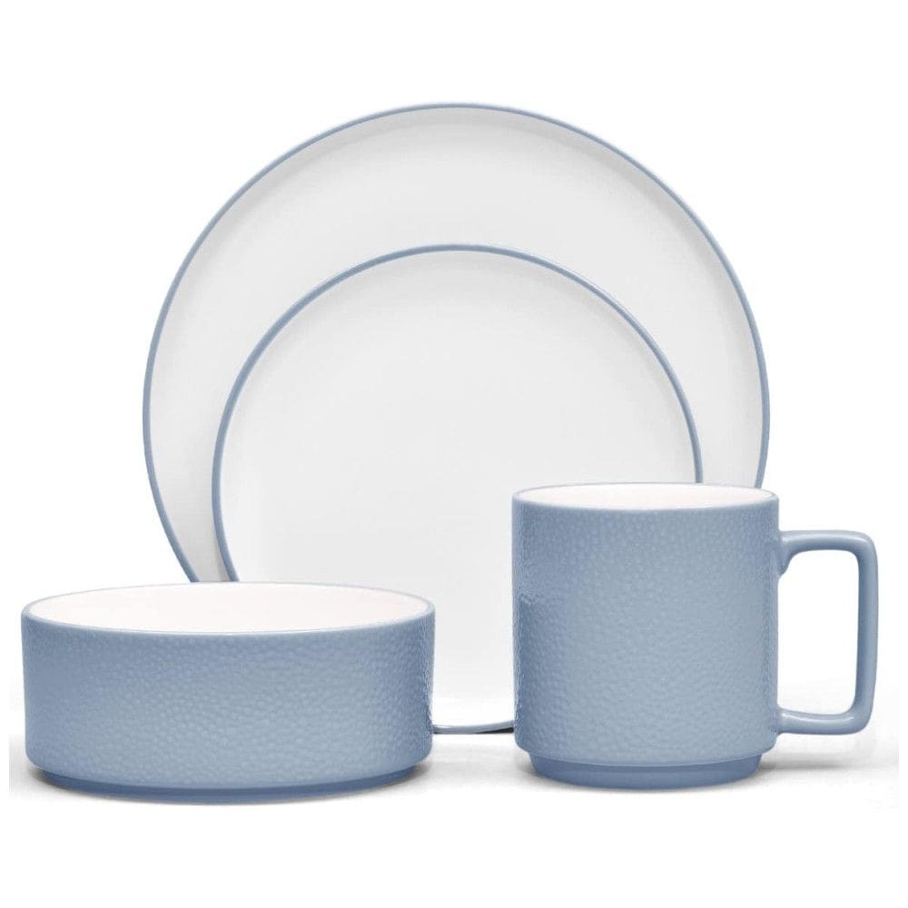 Aparelho de Jantar, Elegância e Sofisticação para Sua Mesa com 4 Peças, Formato Redondo e Estilo Minimalista, Noritake G031-04B, Azul Claro