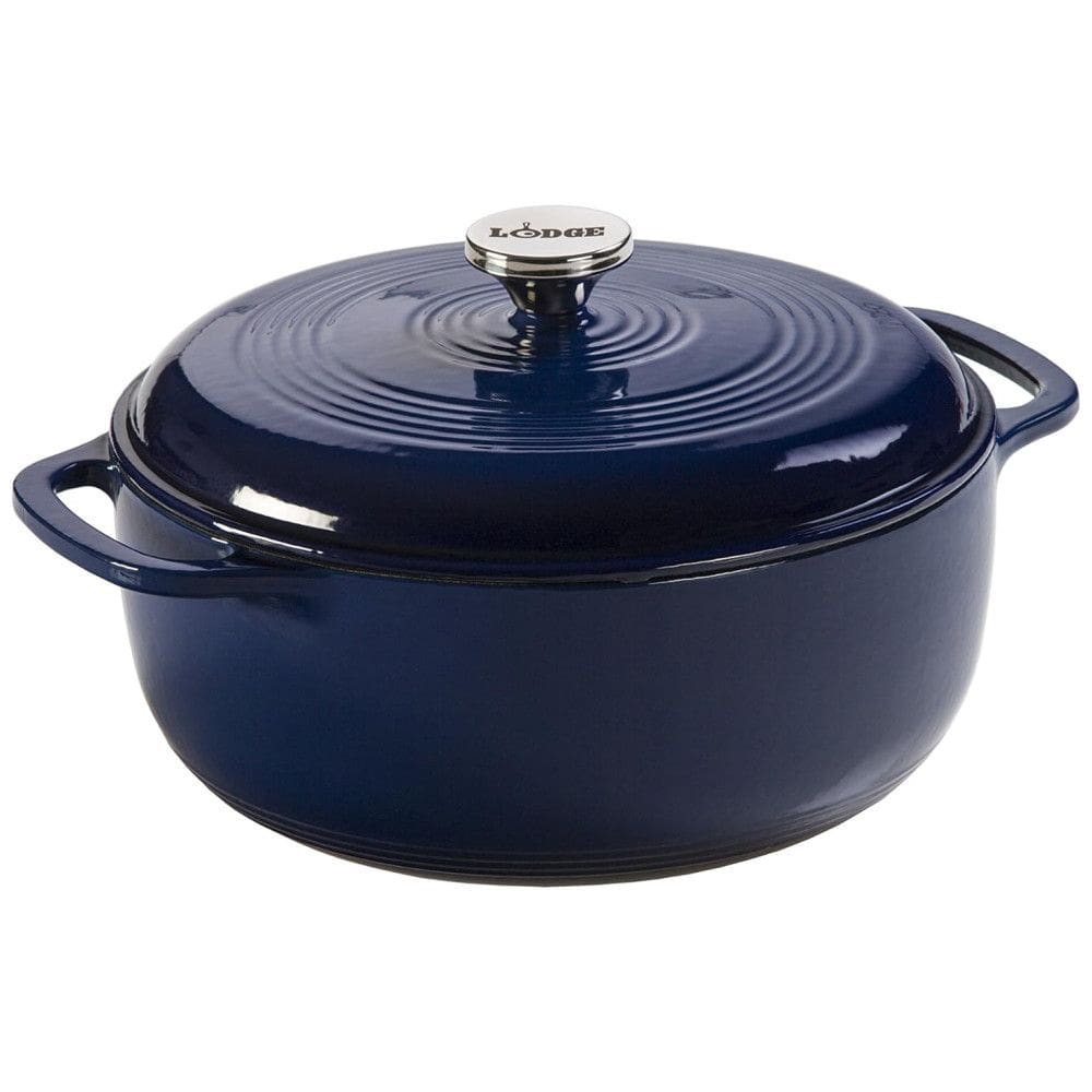 Panela de Ferro Fundido 6 Litros Forno Holandês Esmaltado e Antiaderente, LODGE EC6D32, Azul Marinho
