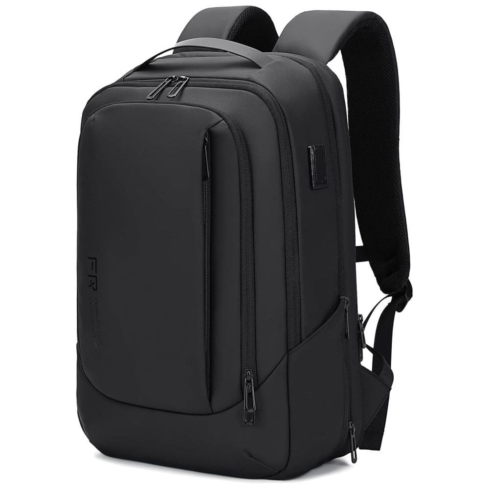 Mochila Unissex para Laptop com Porta USB, FENRUIEN, Preto