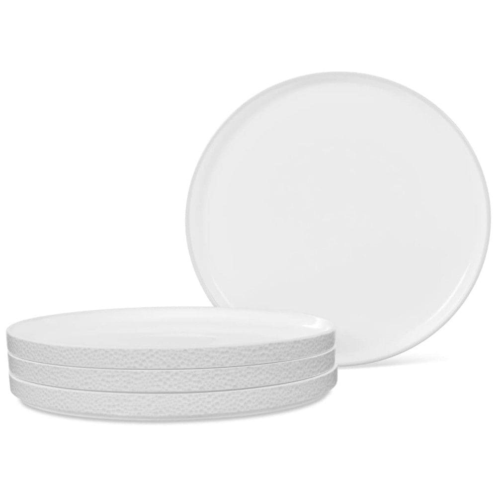 Conjunto de Pratos para Jantar com 4 Peças, Formato Redondo, Material de Porcelana e Designer Minimalista, Noritake G010-206D, Branco