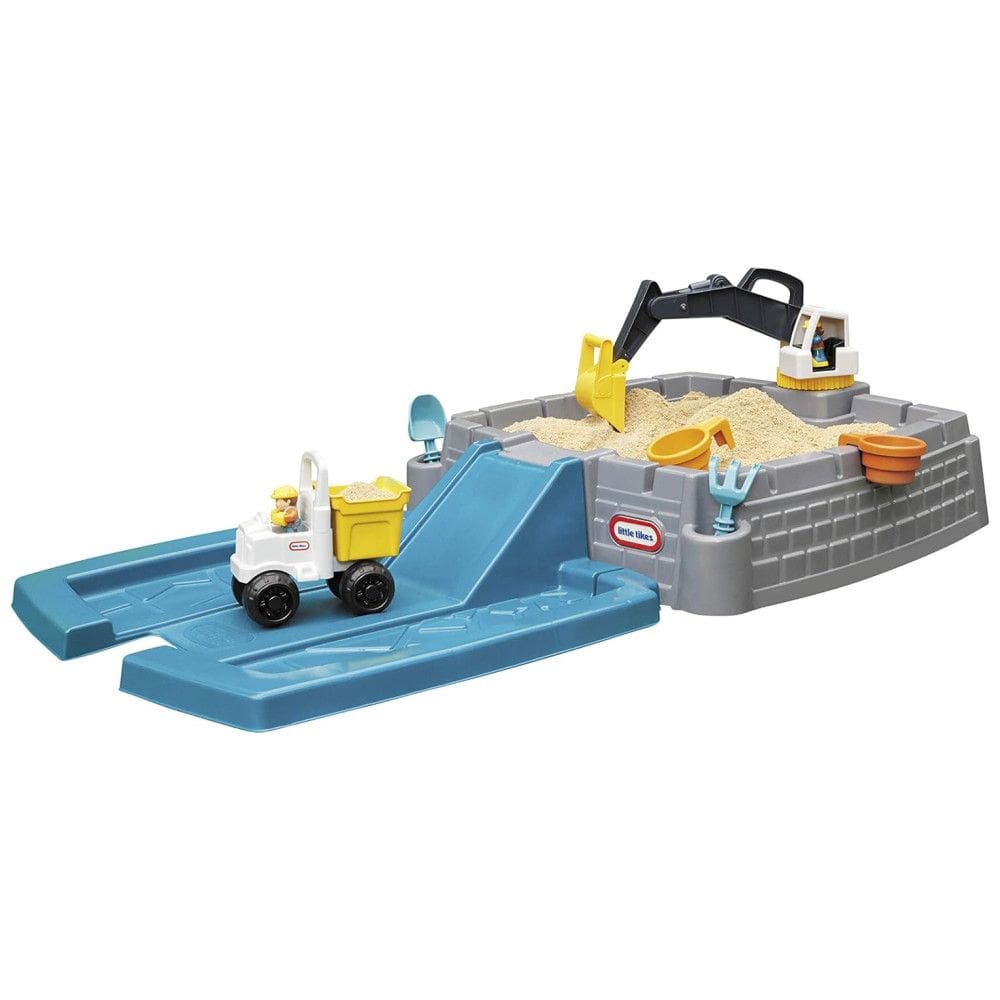 Caixa de Areia Infantil com Escavadora, Tampa e Acessórios para Crianças 3 a 10 Anos, LITTLE TIKES 657085M, Azul