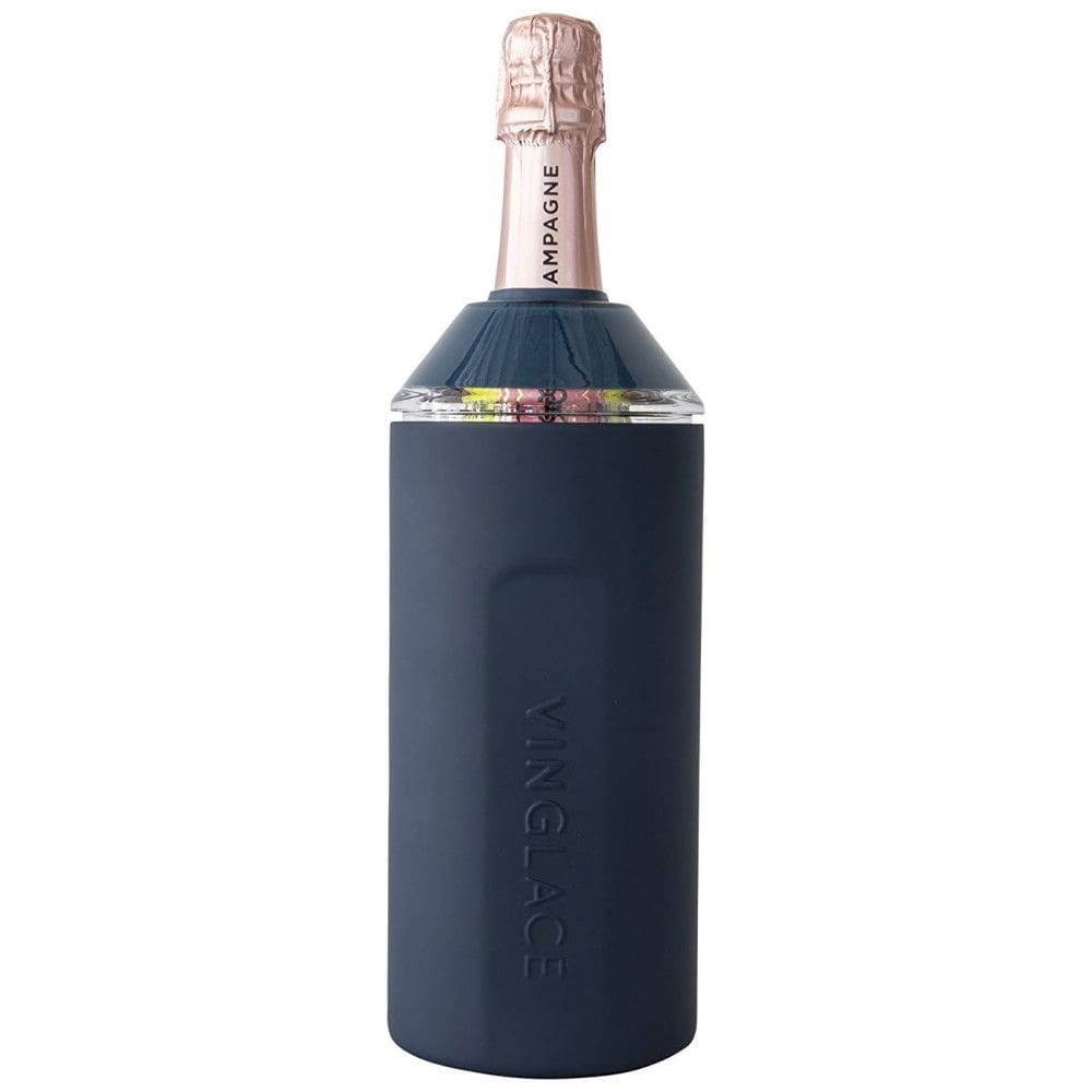 Porta Garrafa Térmico para Vinho é em Aço Inoxidável, VINGLACé, Azul Escuro