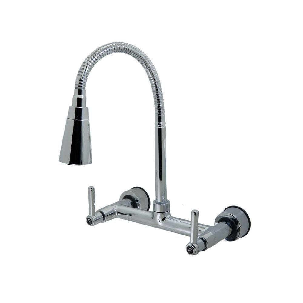 Torneira Misturador Cozinha Tubo Conic Flexível Cromado 2 Jatos Parede