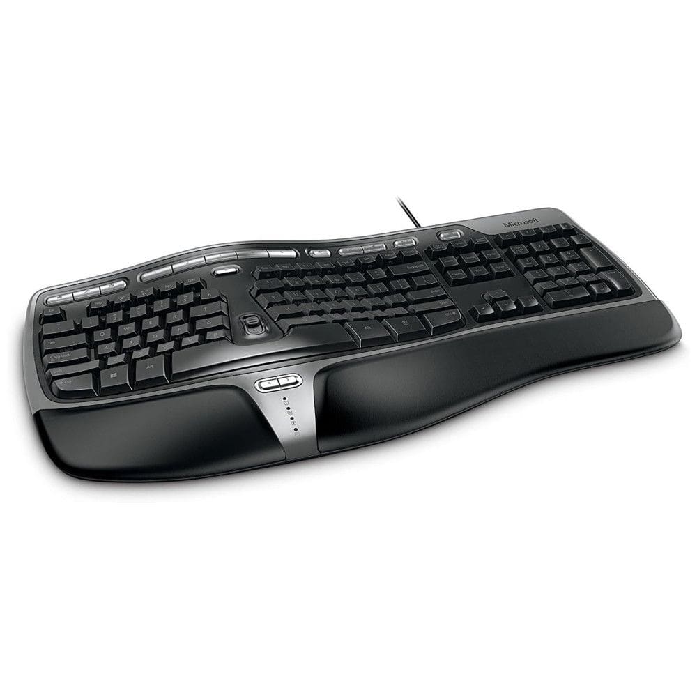Teclado Ergonômico Dividido com Fio Recarregável Reduz a Tensão das Mãos, MICROSOFT 5QH 00001, Preto