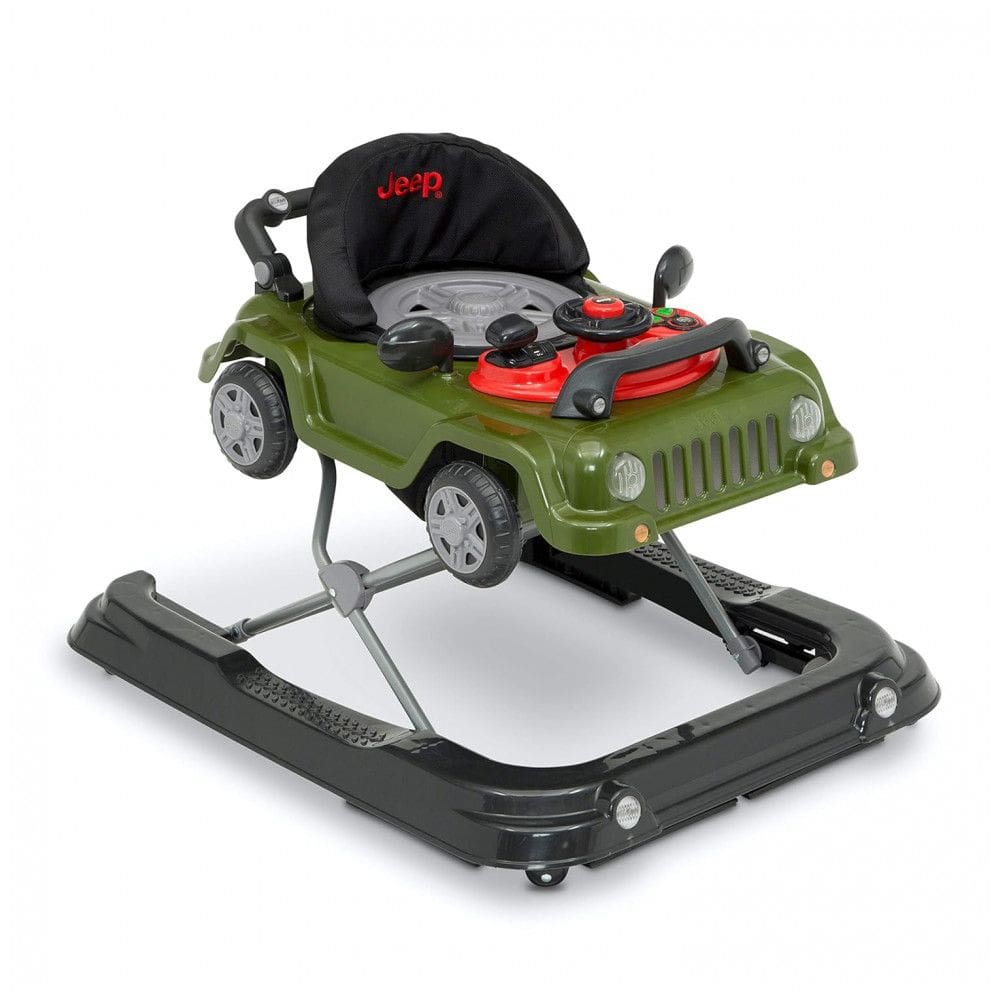 Andador Infantil 3 em 1 com Atividades e Assento Ajustável para até 11 kg, Jeep, Verde