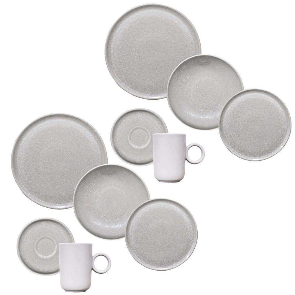 Aparelho de Jantar Cerâmica Stoneware Sandy 40 peças Porto Brasil