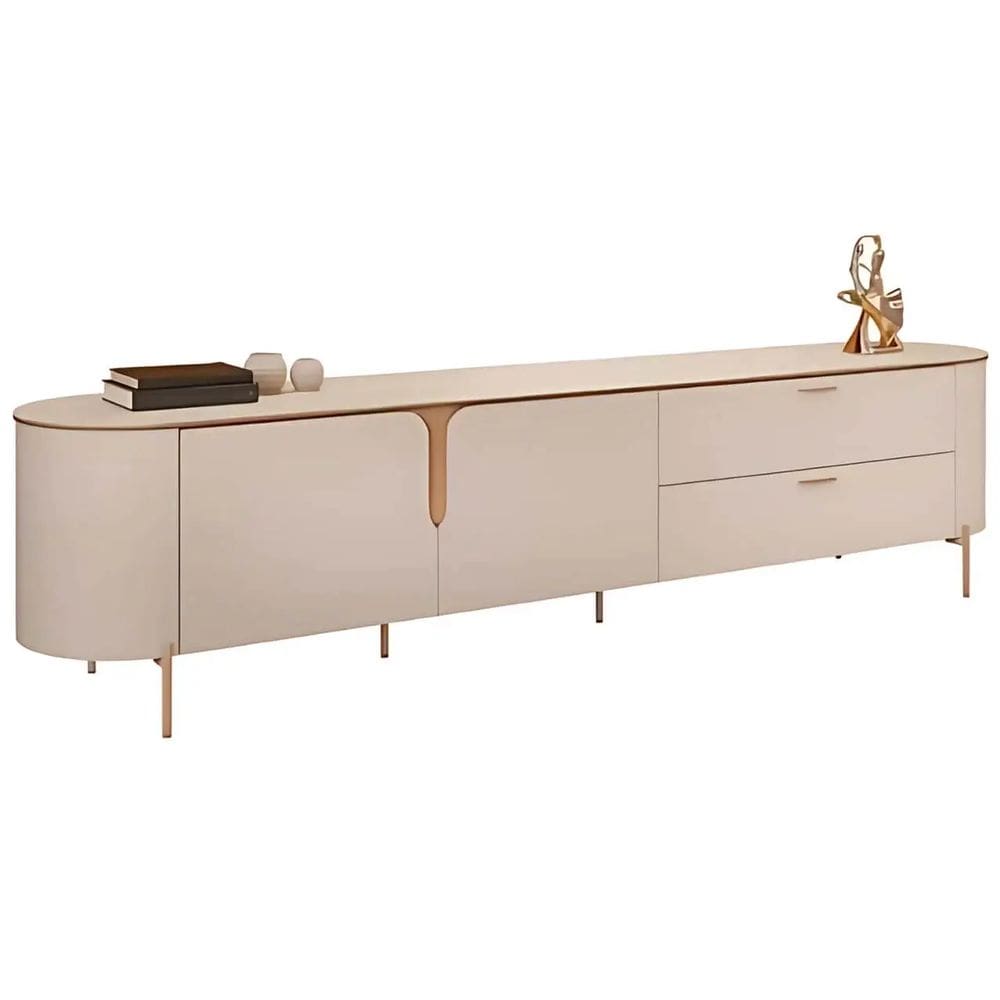 Rack Celine para TV até 75 Polegadas 2 Portas 2 Gavetas DJ Cor Off White