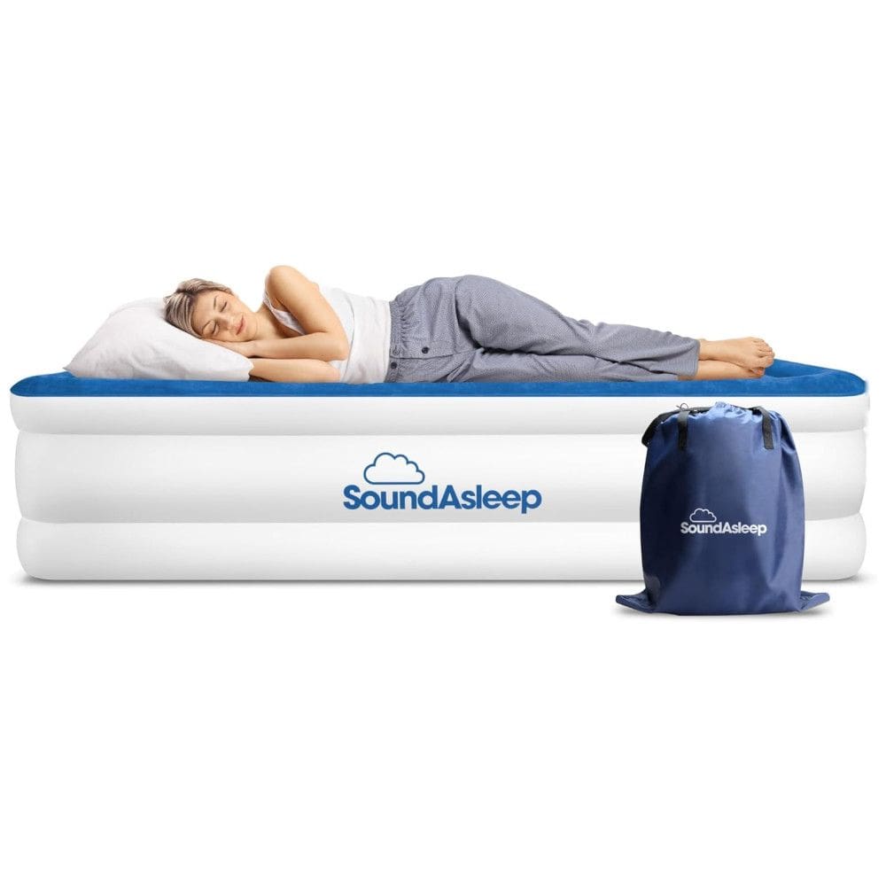 Colchão Cama Inflável com Bomba de Ar Embutida Altura 48,26cm, SOUNDASLEEP PRODUCTS SAAM 07, Branco