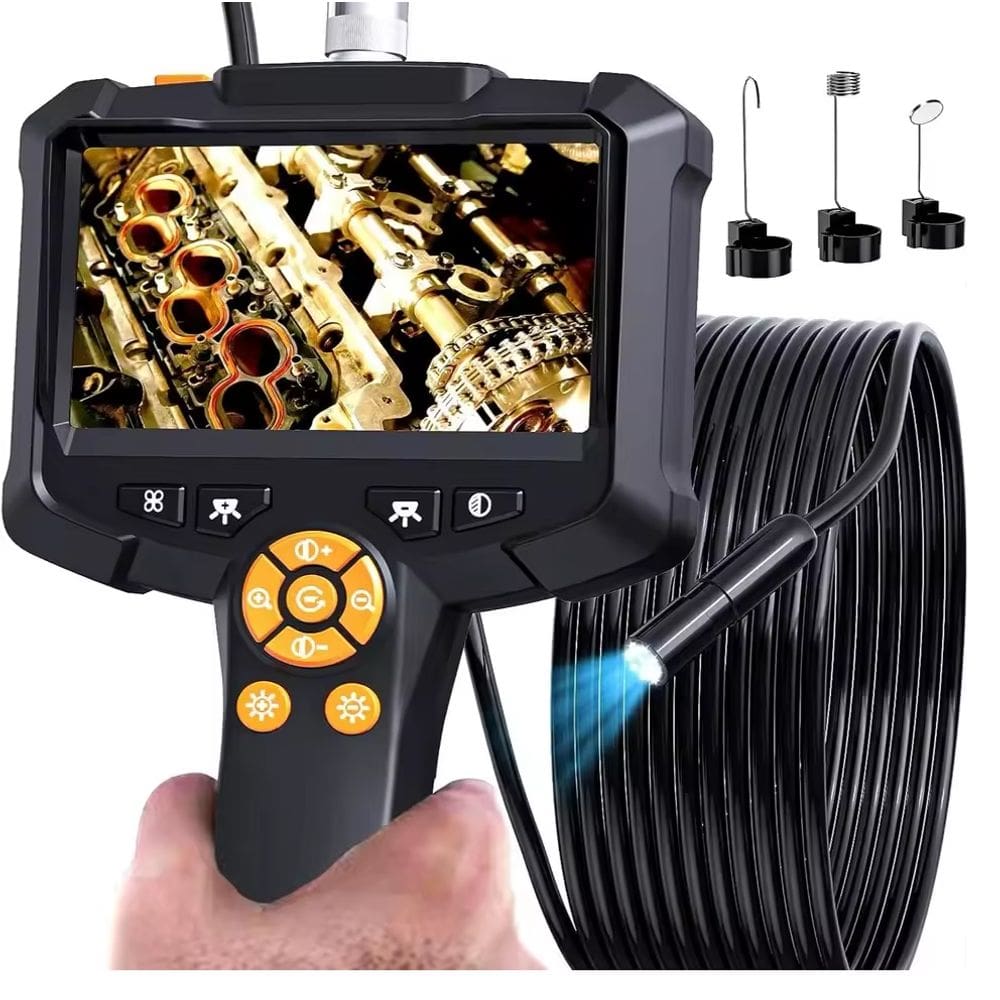 Sonda Industrial 10m Recarregavel Boroscopio Profissional Com Tela 4,3” Câmera de Inspeção Full HD A Prova Dagua 8 LED