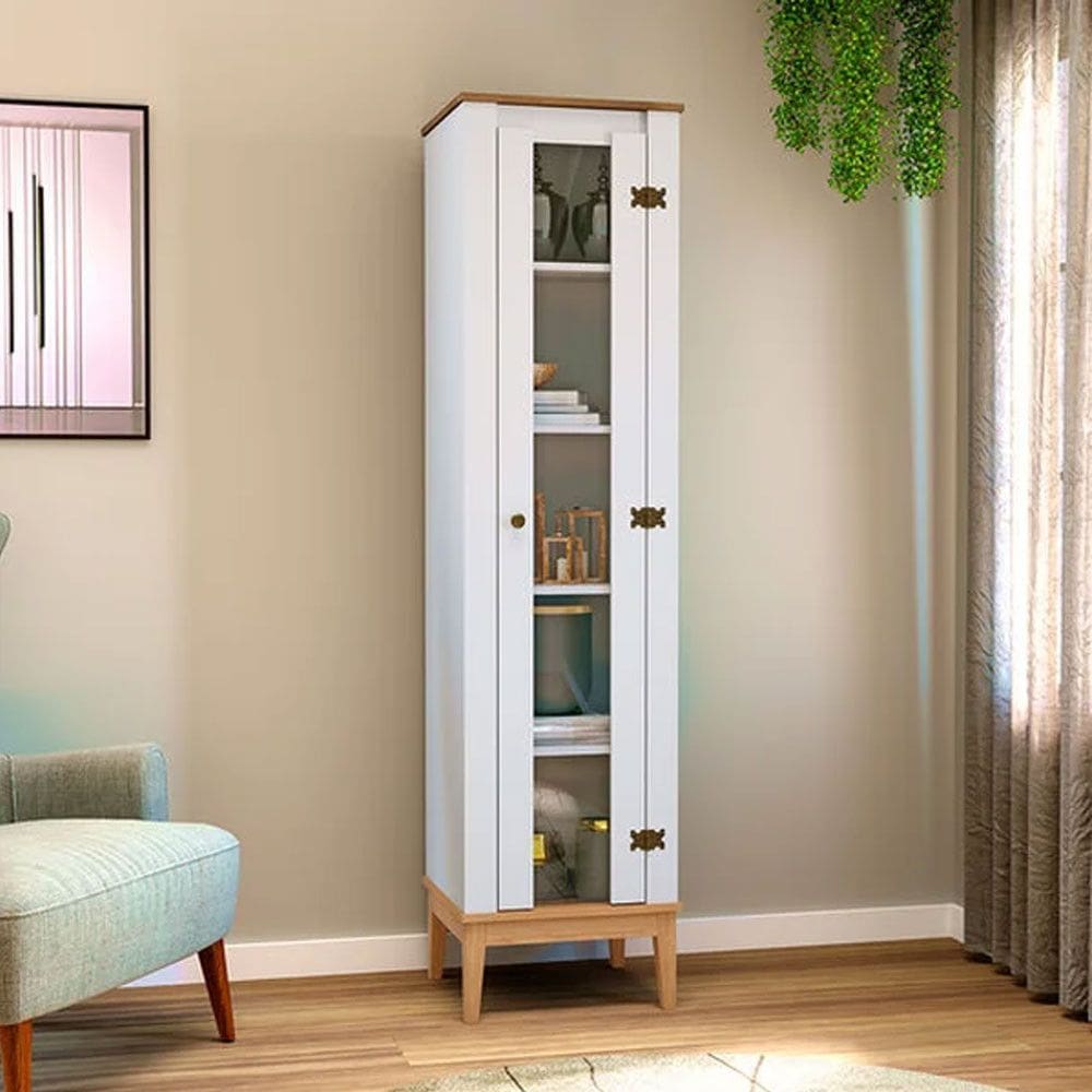 Cristaleira Movelbento Colonial, 1 Porta, MDP e MDF MB1017