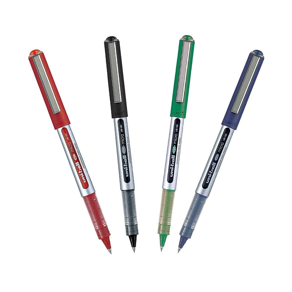 Kit 04 Caneta Uni Ball Eye Micro 0.5mm Rollerball Pen UB-150 Ponta Extra Fina Escrita Macia - Uni Ball