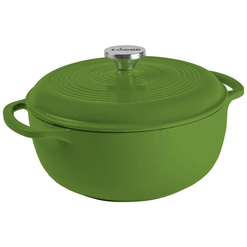 Panela de Ferro Fundido 6 Litros Forno Holandês Esmaltado e Antiaderente, LODGE EC6D58, Verde