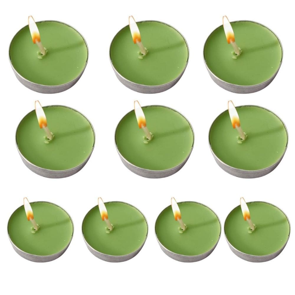 Kit 10 Velas Verde Rechaud Parafina Decoração