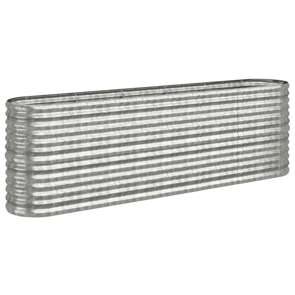 Cama elevada de jardim vidaXL Durable Silver Revestida a Pó