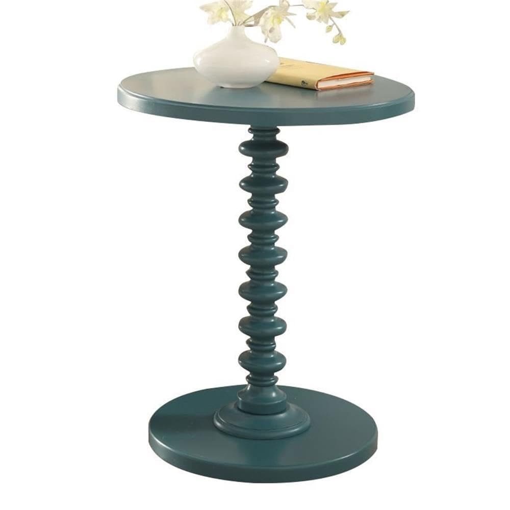 Mesa final Acme Acton Wooden Round Pedestal Teal