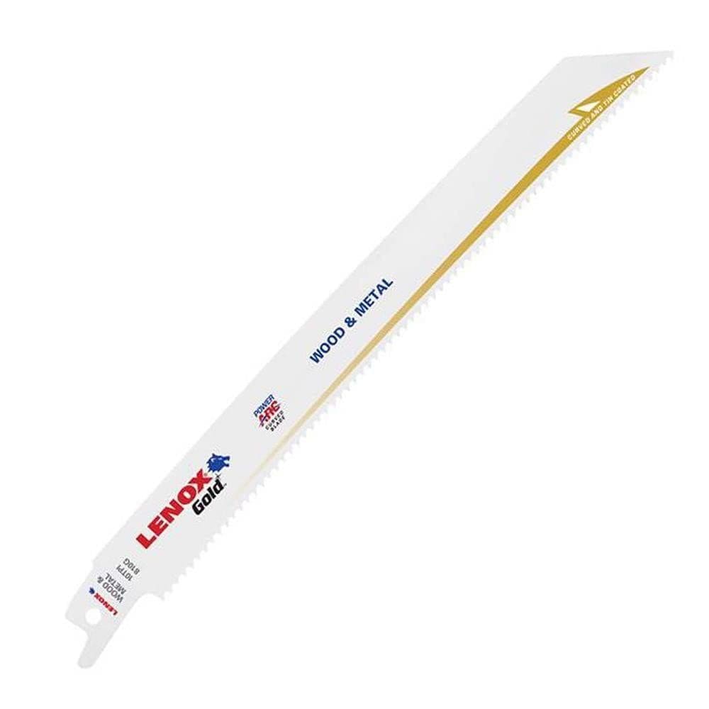 Lâmina de serra recíproca Lenox Gold Power Arc 8 polegadas 10 TPI