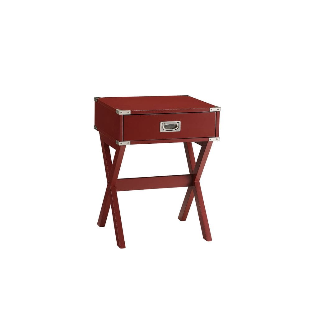 Mesa Acme Babs Mesa final de madeira com 1 gaveta vermelha