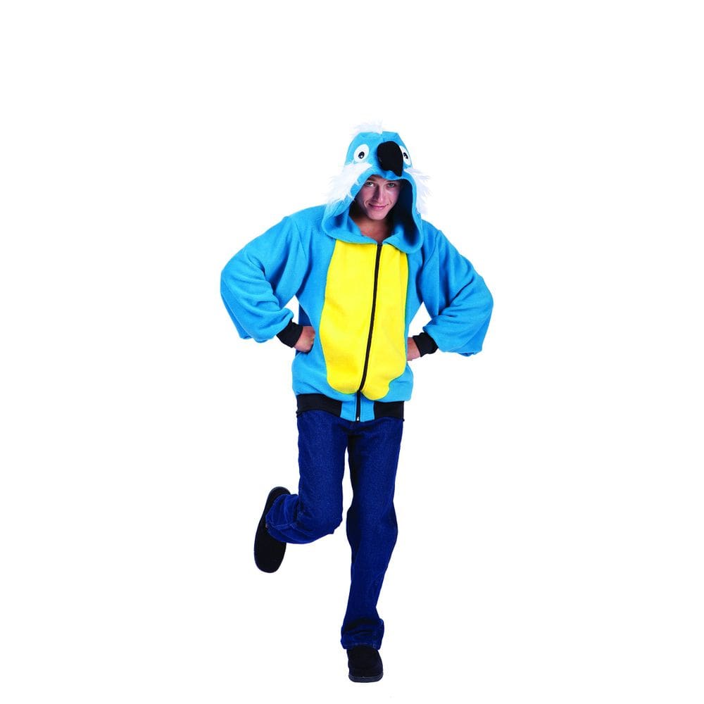 Hoodie RG Costumes Pepper Parrot para homens azul/amarelo tamanho L