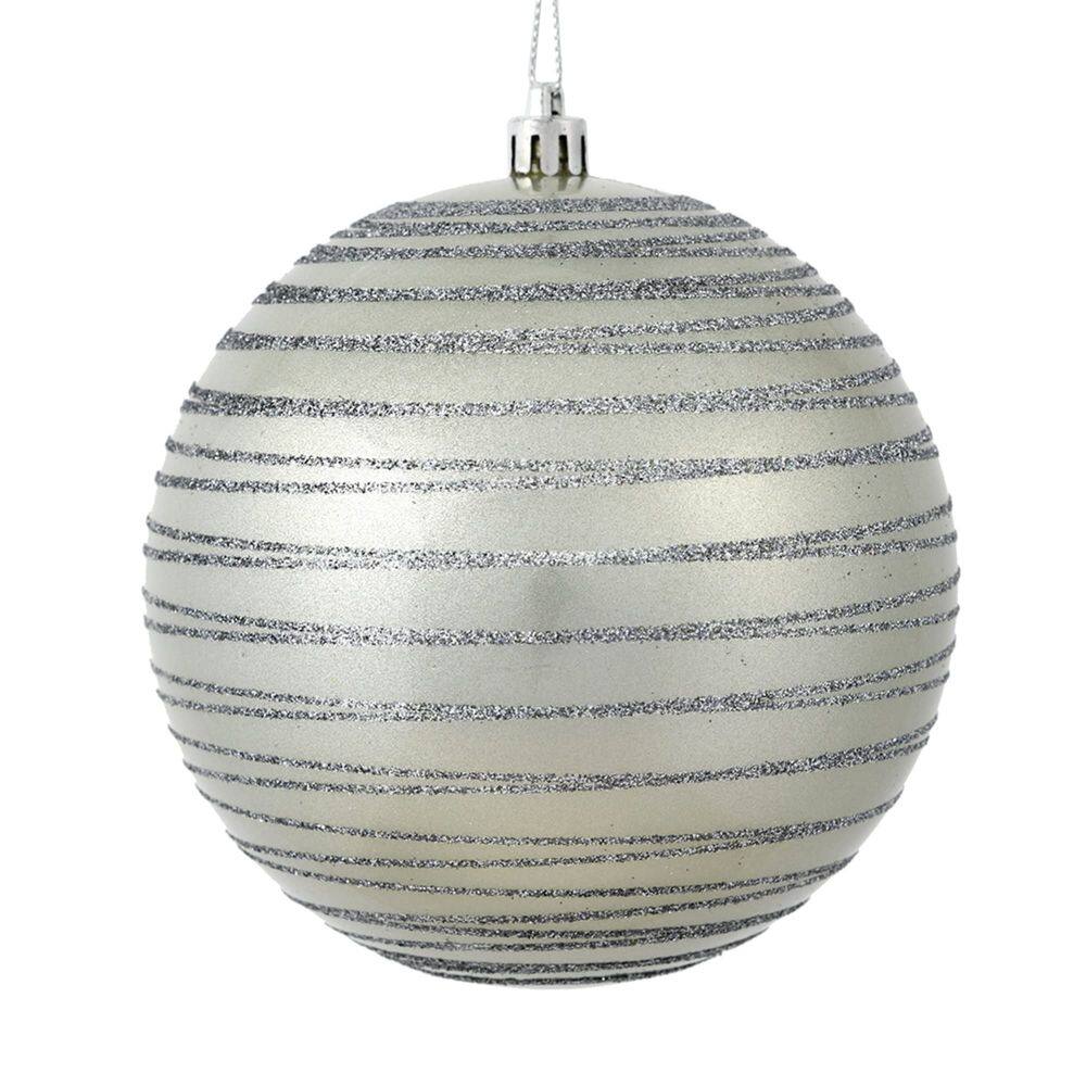 Enfeite de Natal Vickerman 15 cm Limestone Glitter Ball, pacote com 3
