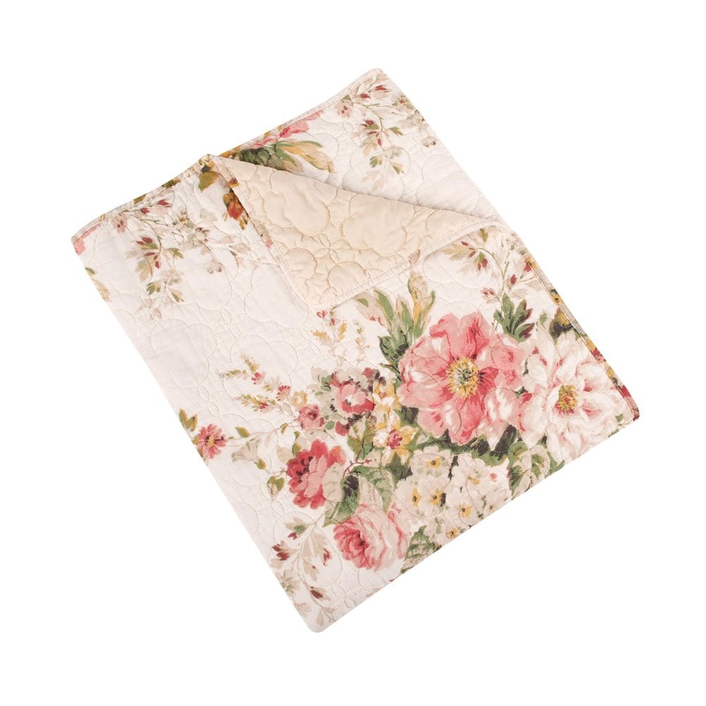Cobertor Benzara Givi 127x152cm com padrão floral de algodão