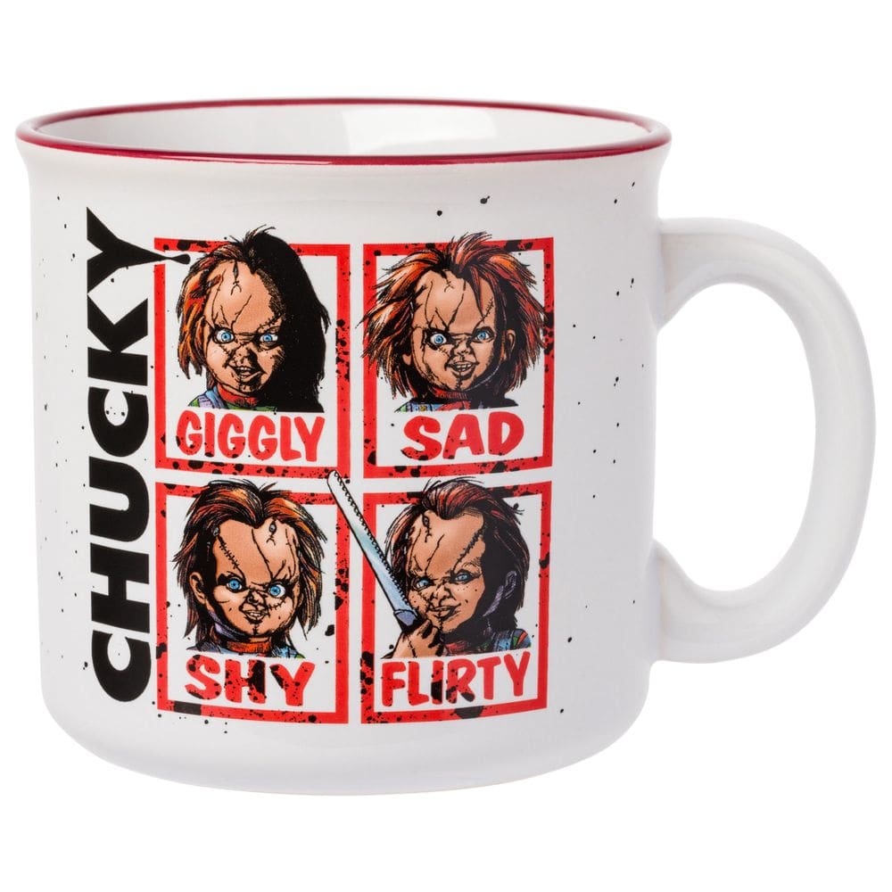 Caneca Camper de cerâmica Silver Buffalo Chucky Moods Horror 600ml