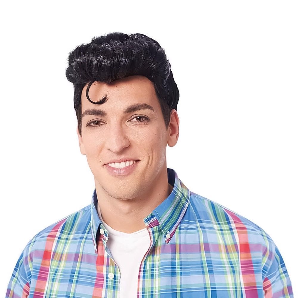 Peruca Costume Culture Doo Wop Black Synthetic Fiber Men Plus