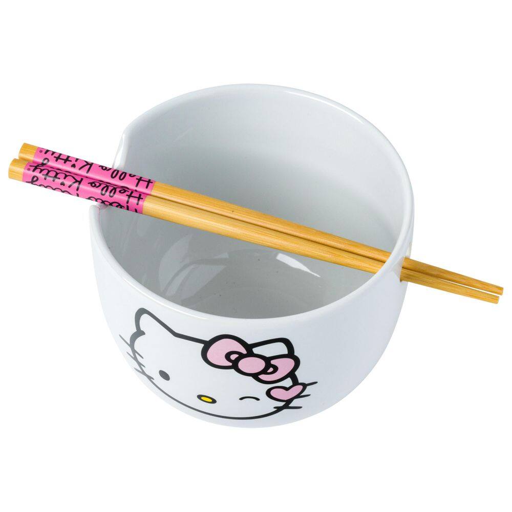 Taça de ramen Silver Buffalo Sanrio Hello Kitty 600 ml com pauzinhos