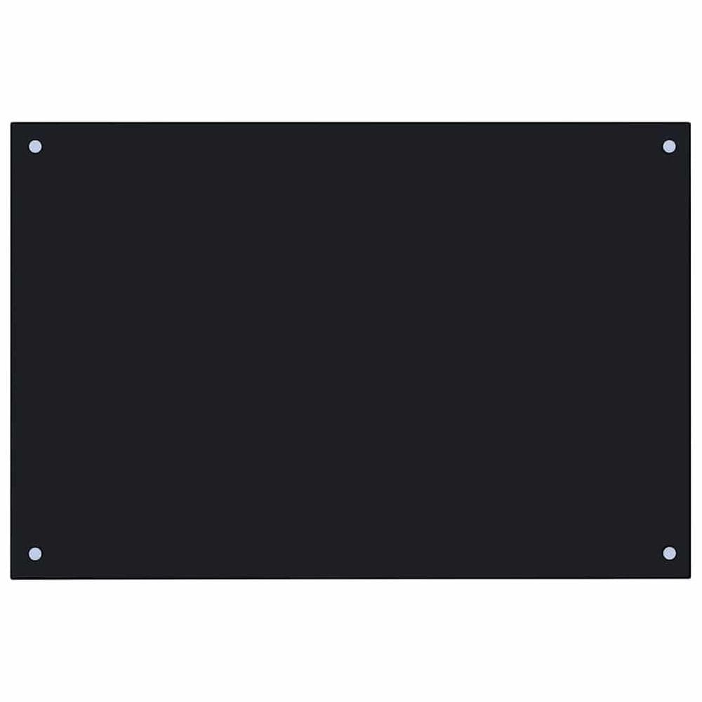 Cozinha Backsplash VidaXL Vidro Temperado Preto 90x50cm