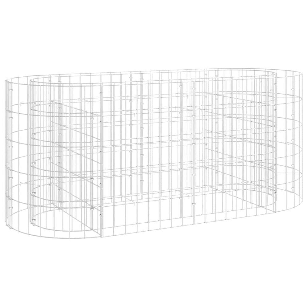 Cama elevada de gabião VidaXL em ferro galvanizado 120x50x50cm prata