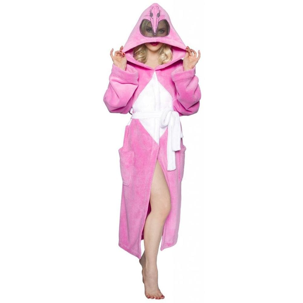 Roupão Power Rangers Mighty Morphin rosa tamanho adulto